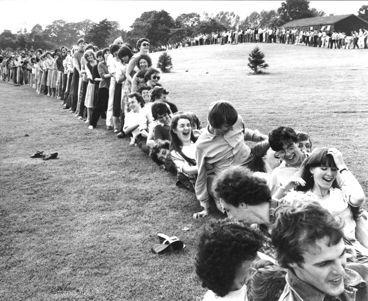 Human dominoes, a (brief) world record at the Summer Spectacular, 1981